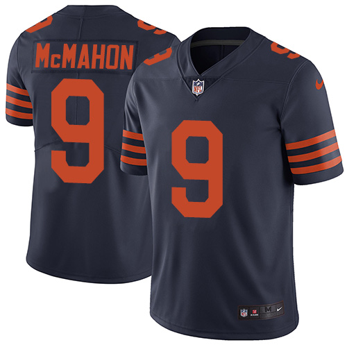 Nike Bears #9 Jim McMahon Navy Blue Alternate Men's Stitched NFL Vapor Untouchable Limited Jersey - Click Image to Close